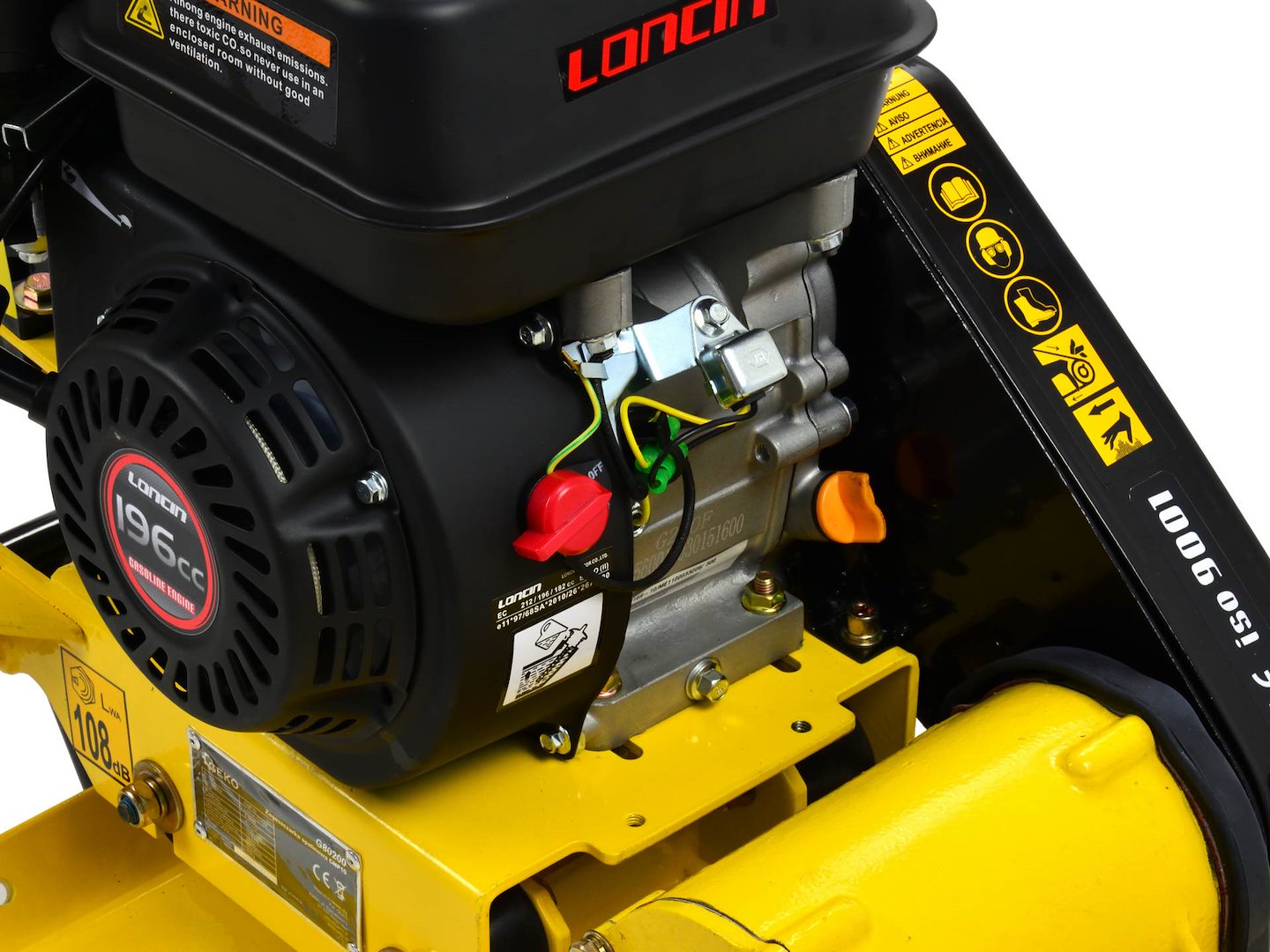 Vibrační deska Geko CNP-60C – 60 kg, motor Loncin 6,5 HP, hutnící síla 10,5 kN 6