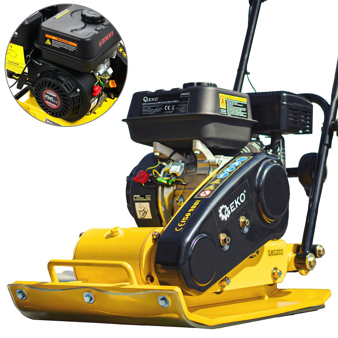Geko CNP80-CNP80C – Spalovací vibrační deska 76 kg, motor Loncin 6,5 HP 3