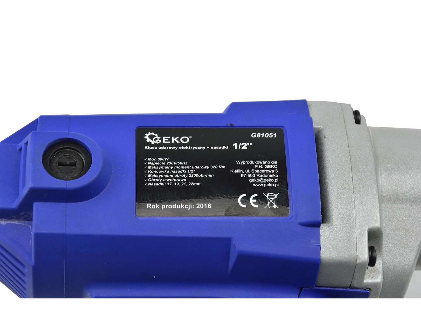 Elektrický rázový klíč 1/2" + nasadky (5) – Geko 8