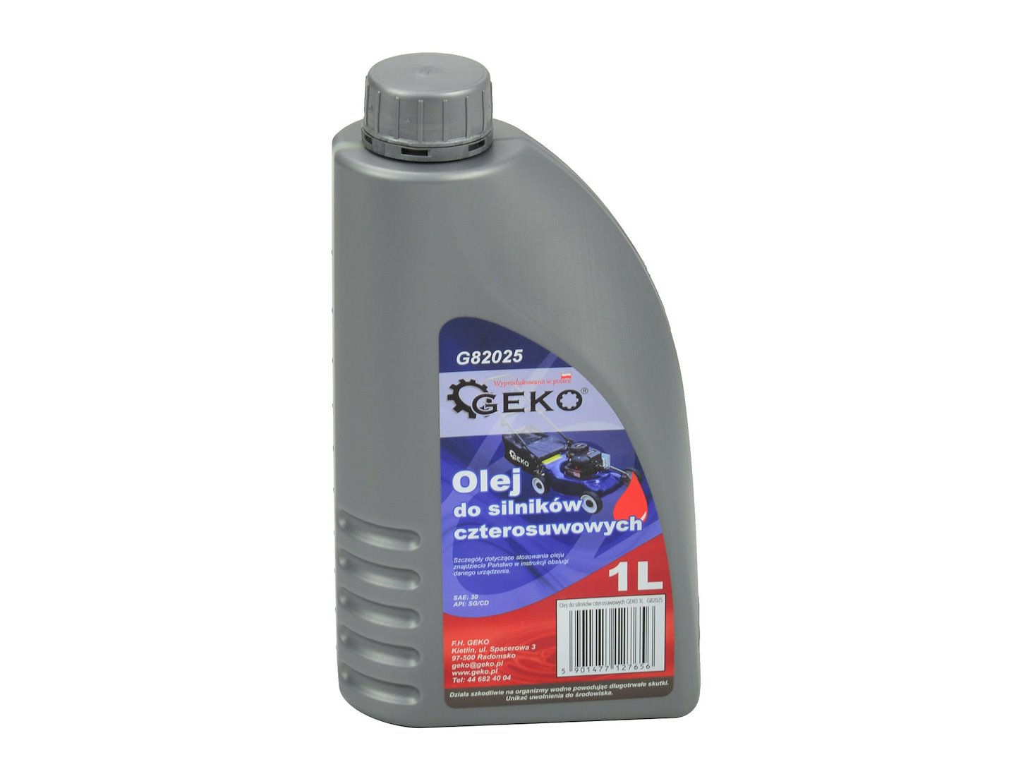 Olej SAE30 GEKO 1 l – čelní pohled na balení
