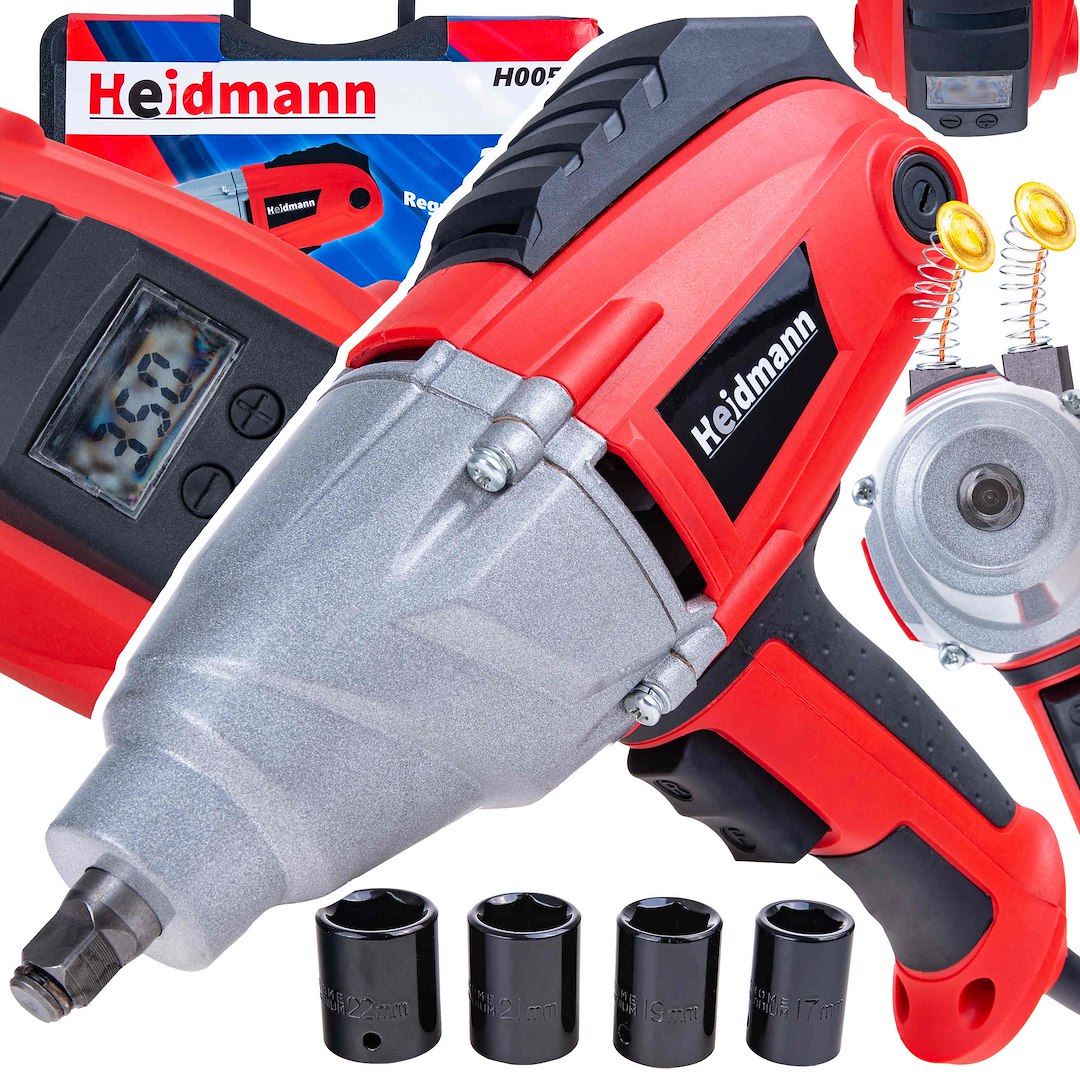 Elektrický rázový klíč Heidmann H00516 – celkový pohled