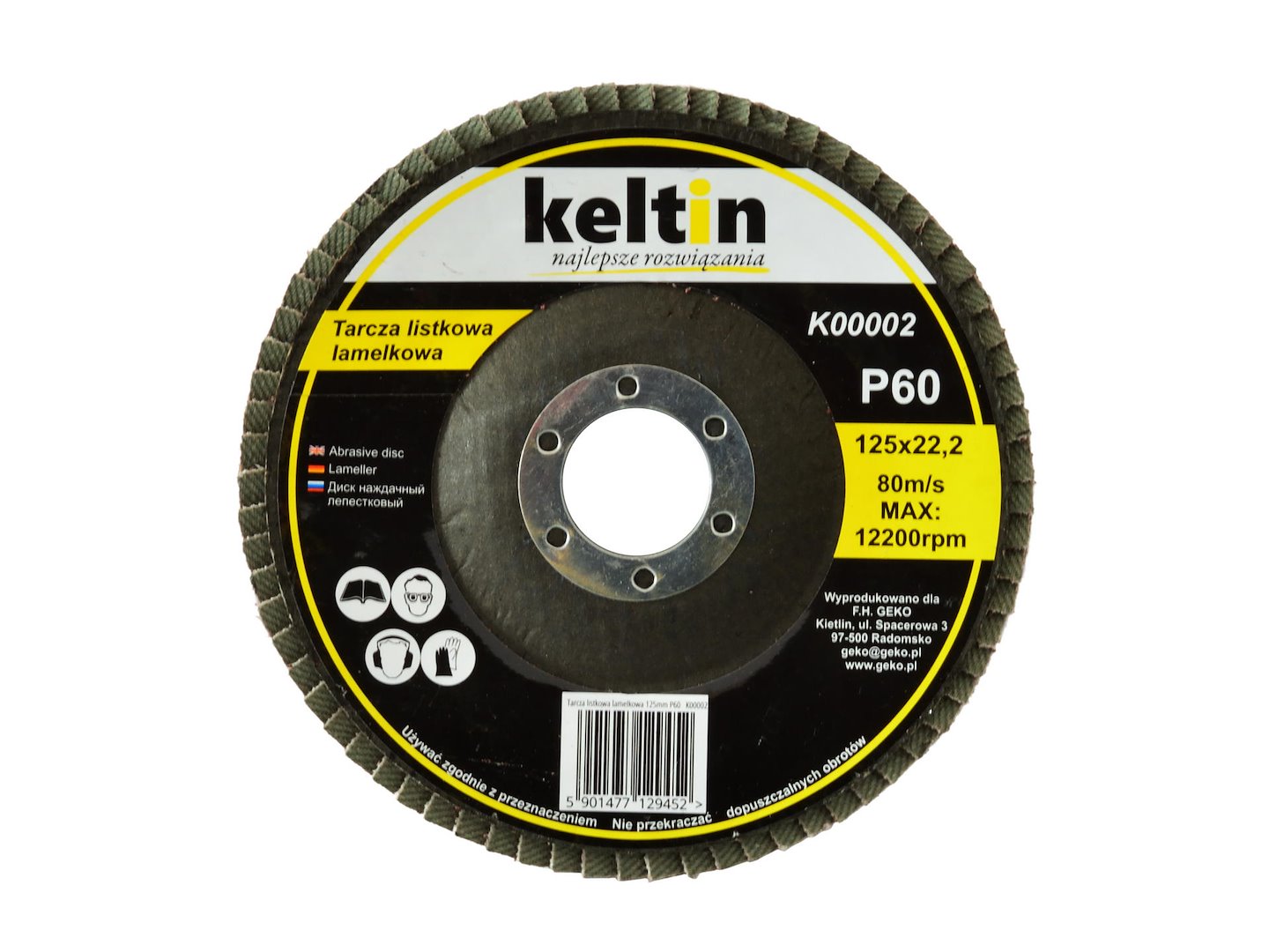 Lamelový kotouč 125 mm P60 – celkový pohled na kotouč