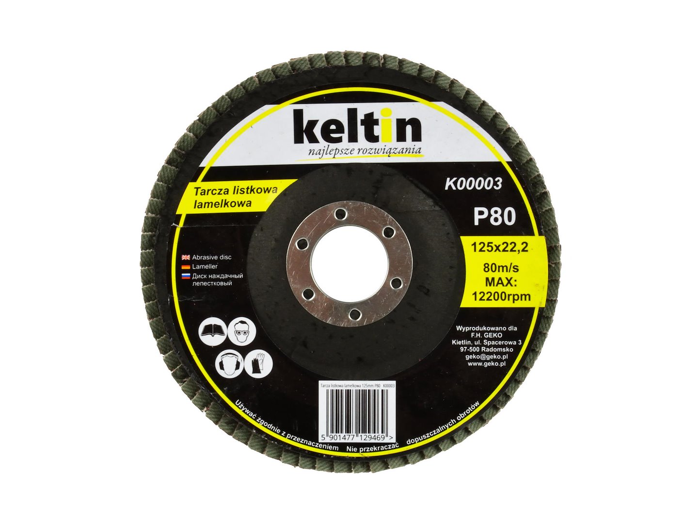 Lamelový listový kotouč 125 mm P80 – celkový pohled na kotouč
