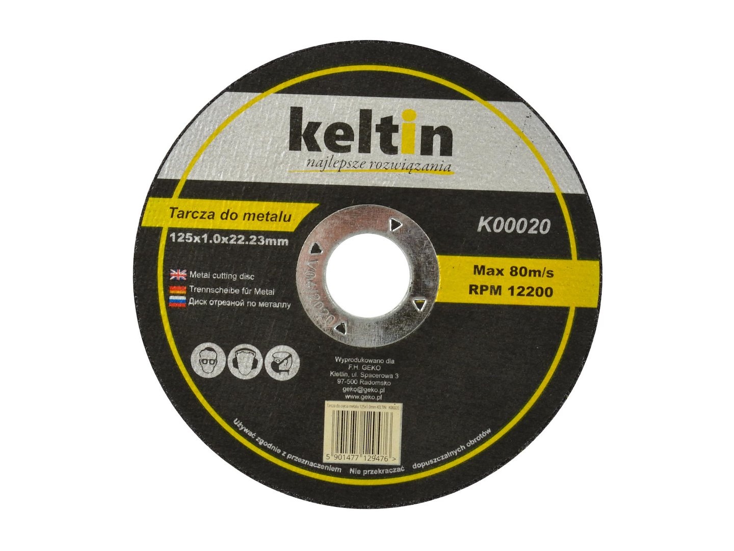 Kotouč na řezání kovů 125x1,0 mm KELTIN – celkový pohled