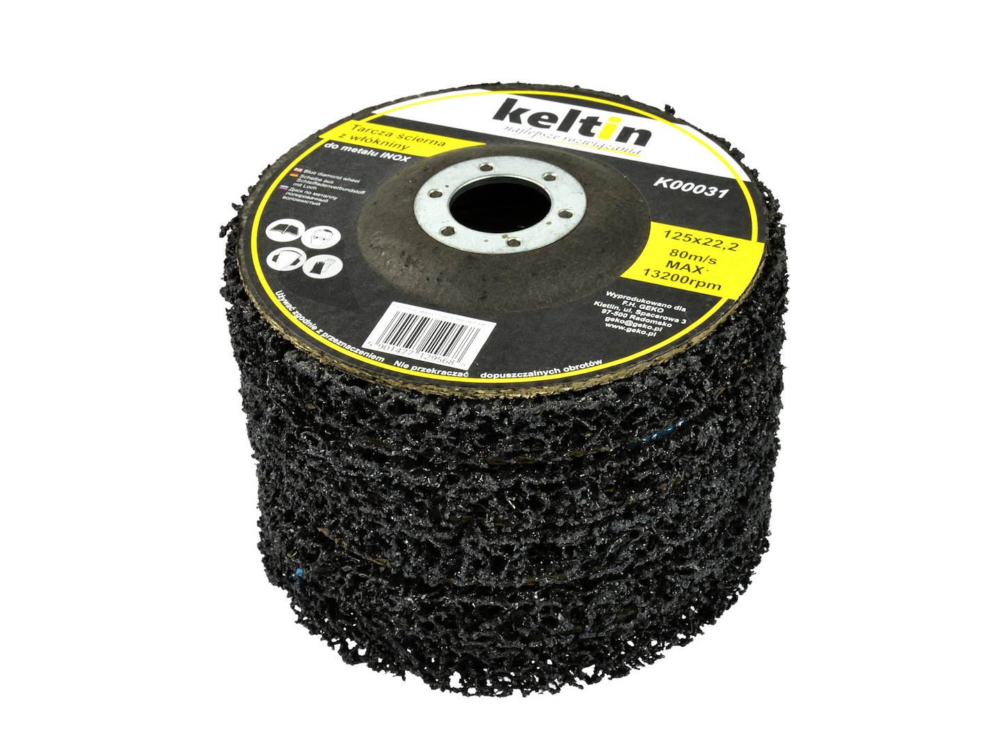 Brusný kotouč z netkané textilie 125 mm na kov a INOX – sada 5 kusů (Geko) 4