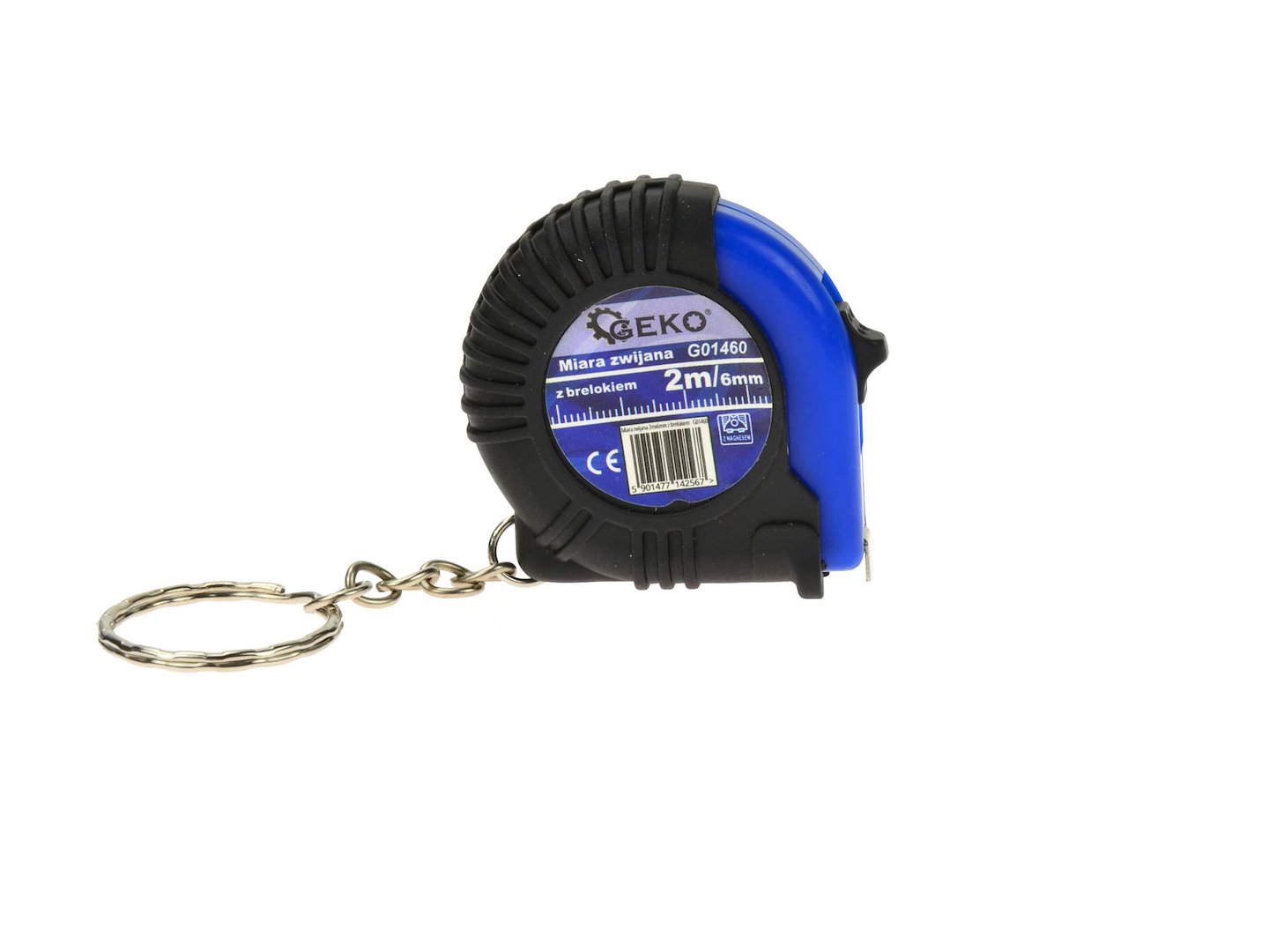 Svinovací metr Geko 2 m × 6 mm s přívěškem – celkový pohled