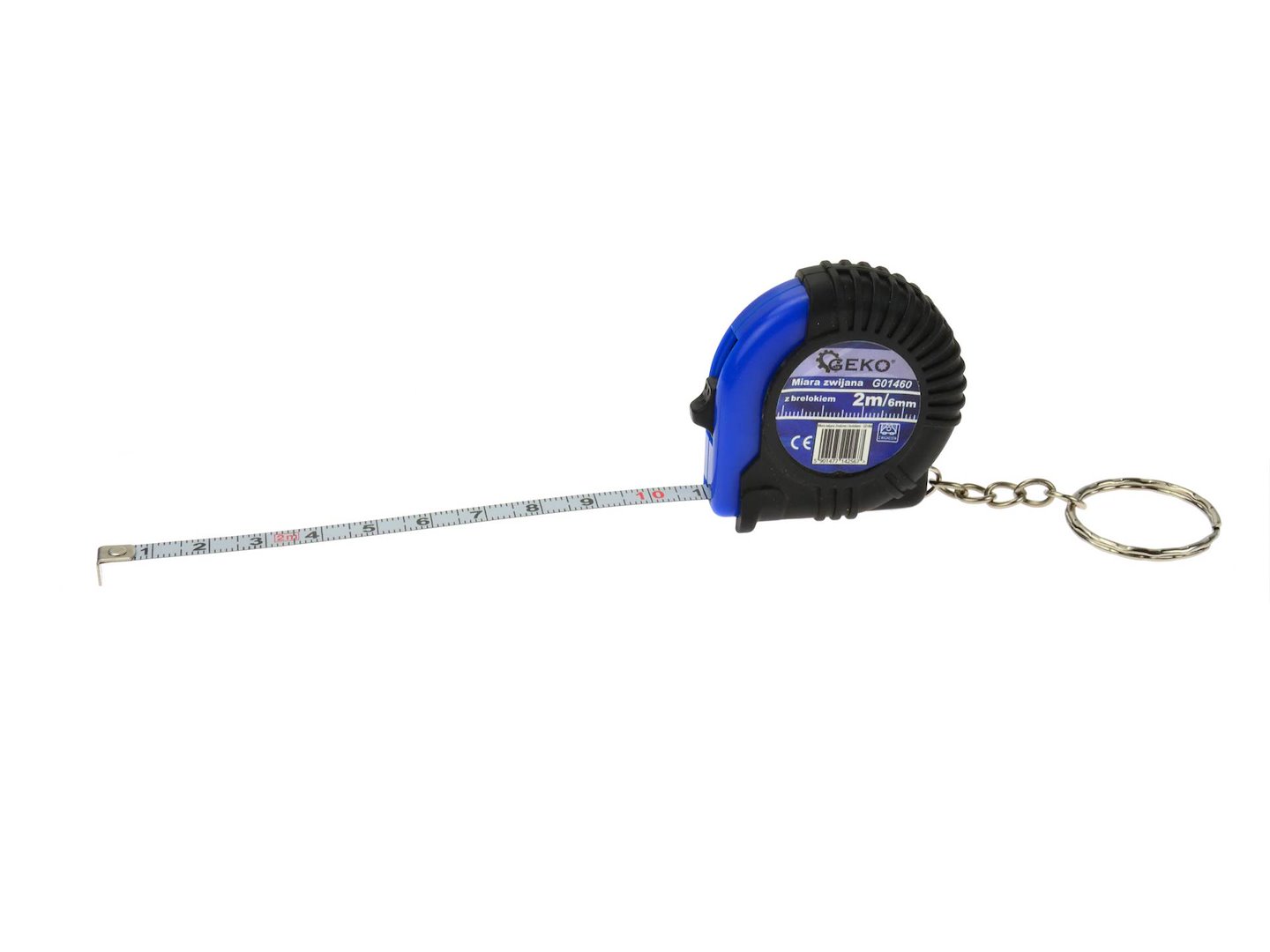 Svinovací metr Geko 2 m × 6 mm – přívěšek na nošení