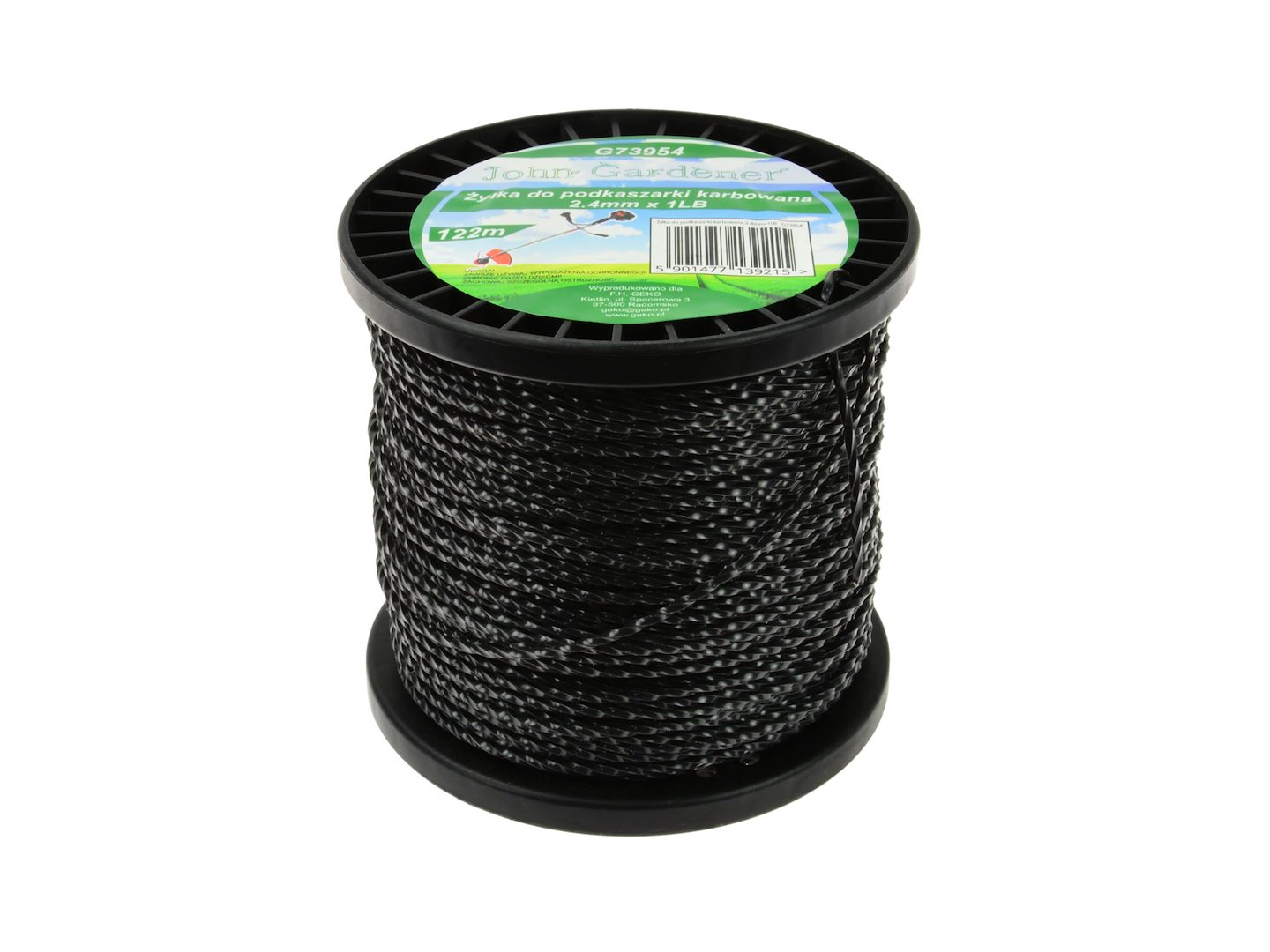 Zoubkovaná struna pro vyžínač Geko 2,4 mm × 122 m – celkový pohled na cívku