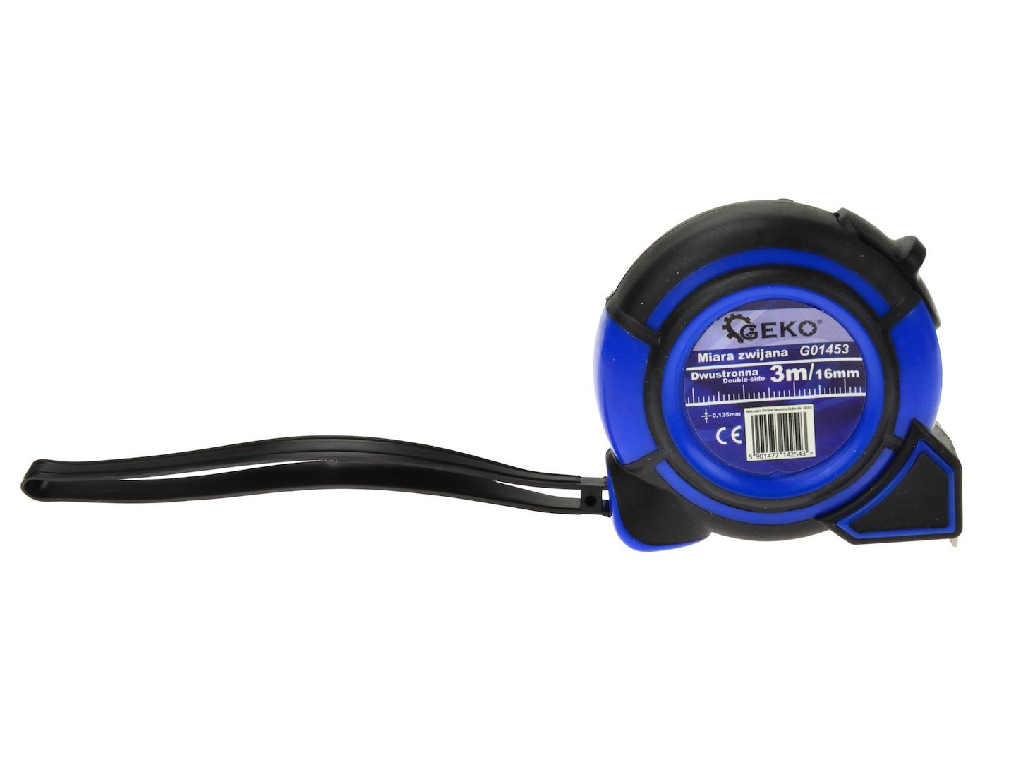 Svinovací metr Geko 3 m x 16 mm – brzdový mechanismus a detail