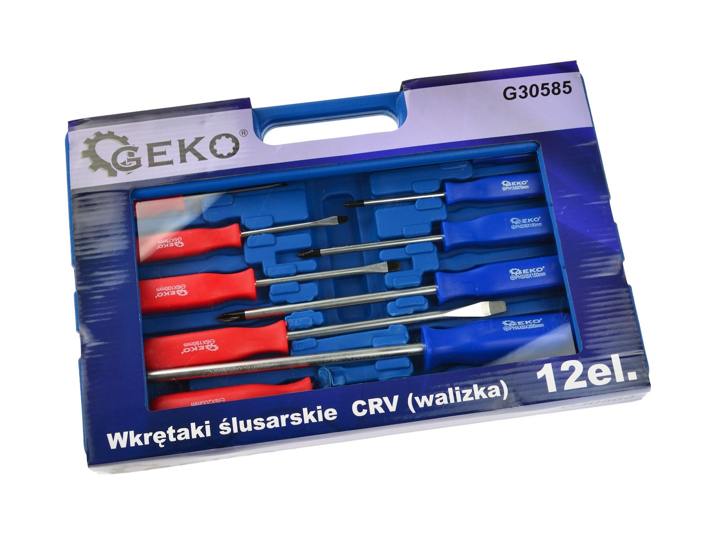 Zámečnické šroubováky 12 ks CRV – sada v kufru | Geko G30585 5