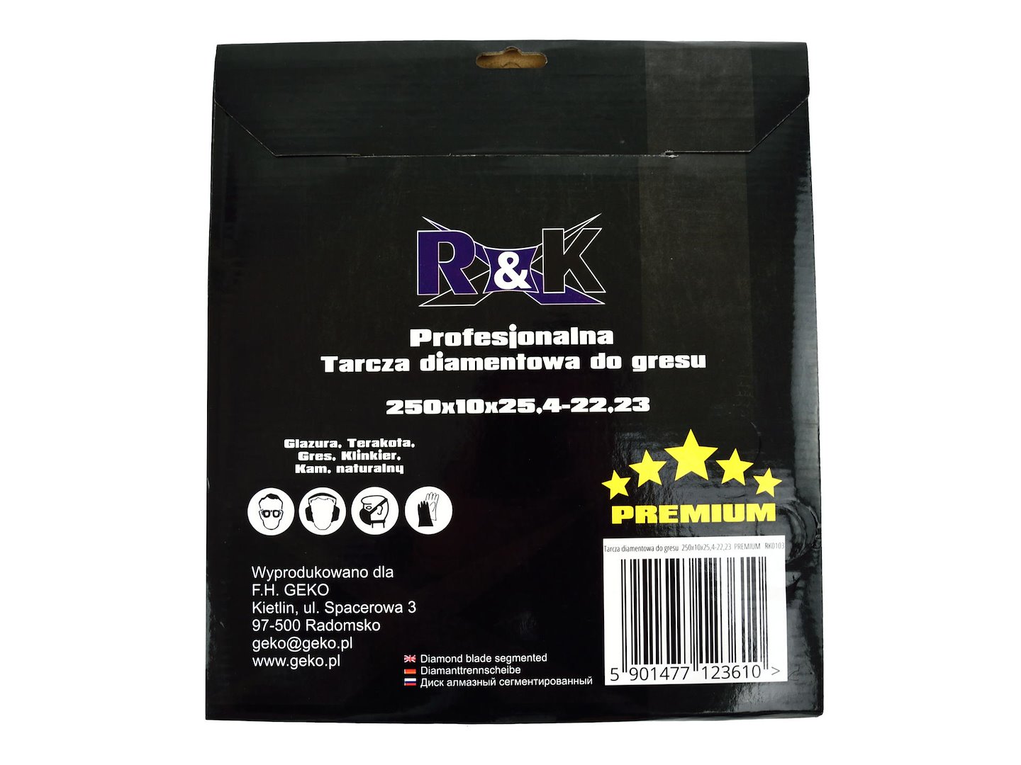 Diamantový kotouč „hot pressed“ pro gres 250x10x25,4-22,23 RK PREMIUM (25) 6