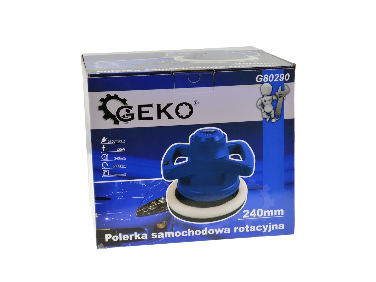 Rotační leštička na automobily Geko 230 V 240 mm 6