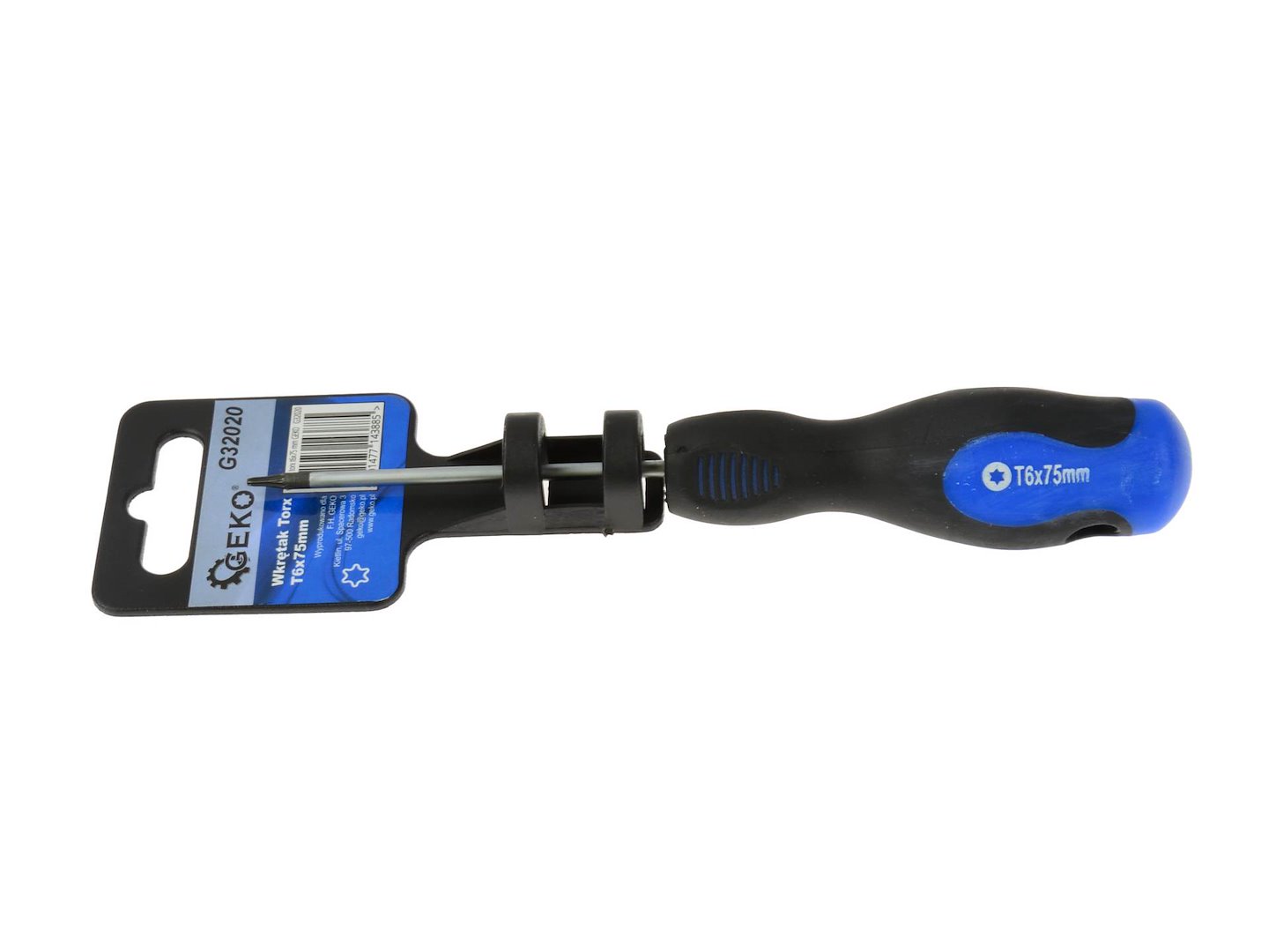Šroubovák Torx T6×75 mm GEKO – detail ergonomické rukojeti