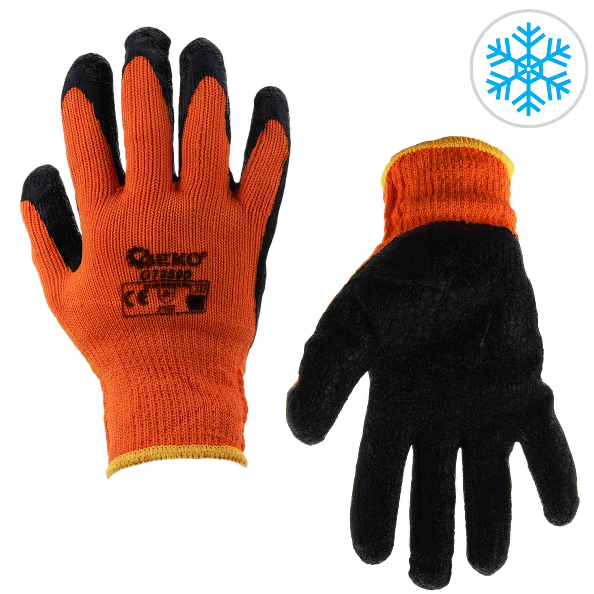 Zimní pracovní rukavice ORANGE r.10 – celkový pohled