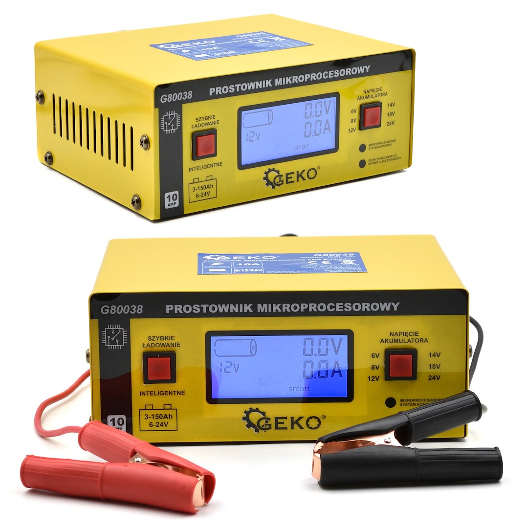 Mikroprocesorový LCD nabíječ Geko – obsah balení