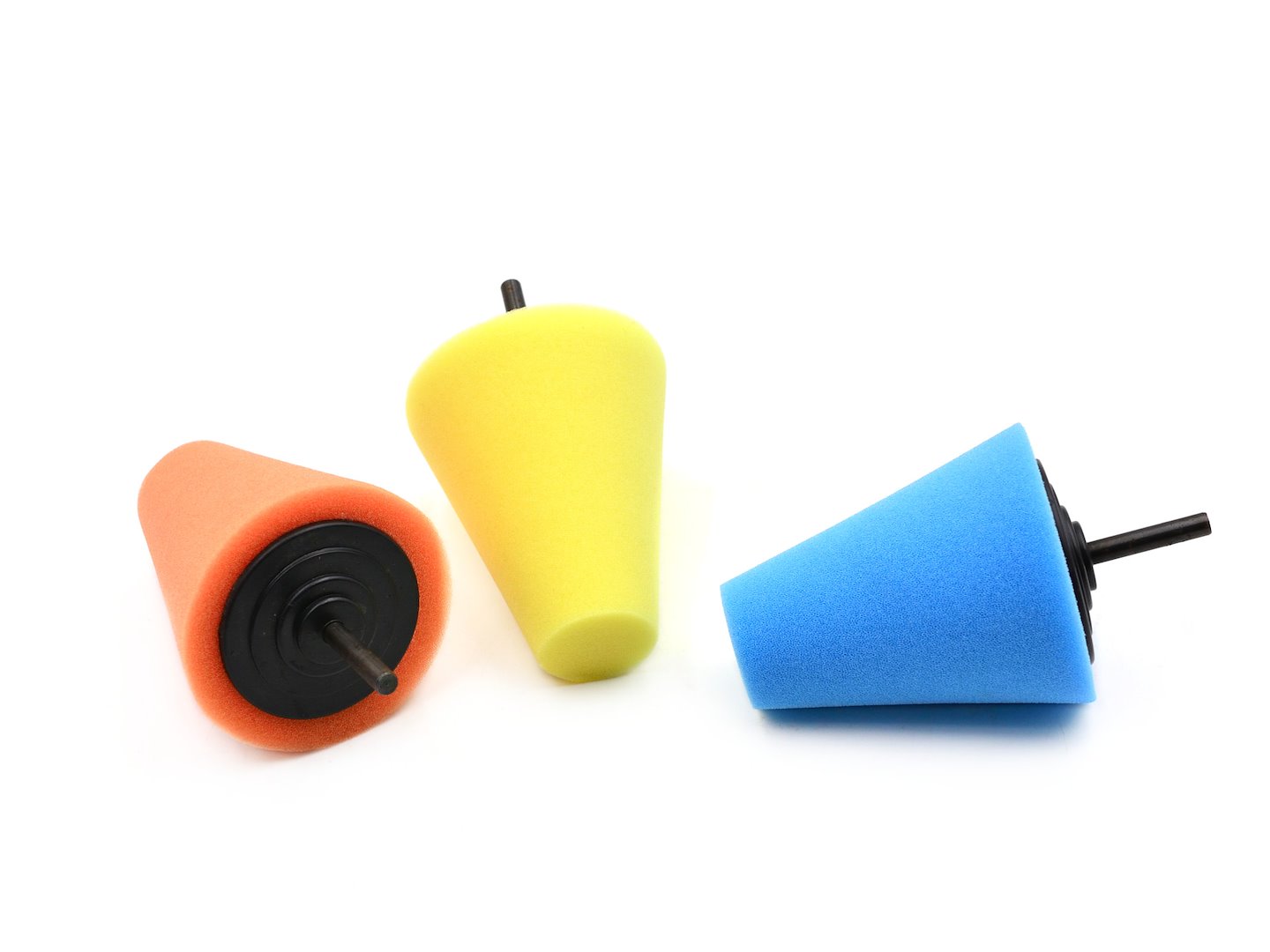 Geko G00328 – kuželová leštící hubička nasazená na vrtačce, detail stopky 6 mm