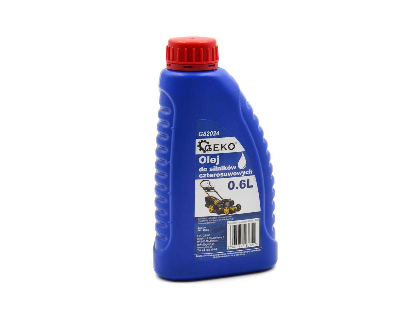 Olej SAE30 Geko 0,6 l – balení minerálního oleje pro čtyřtaktní motory