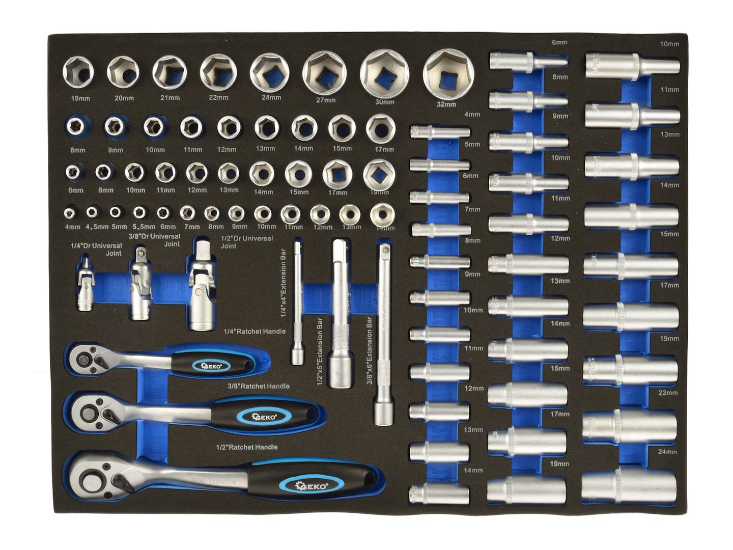Sada nástrčných klíčů s ráčnami 1/4"-1/2" 80 ks (3) 1