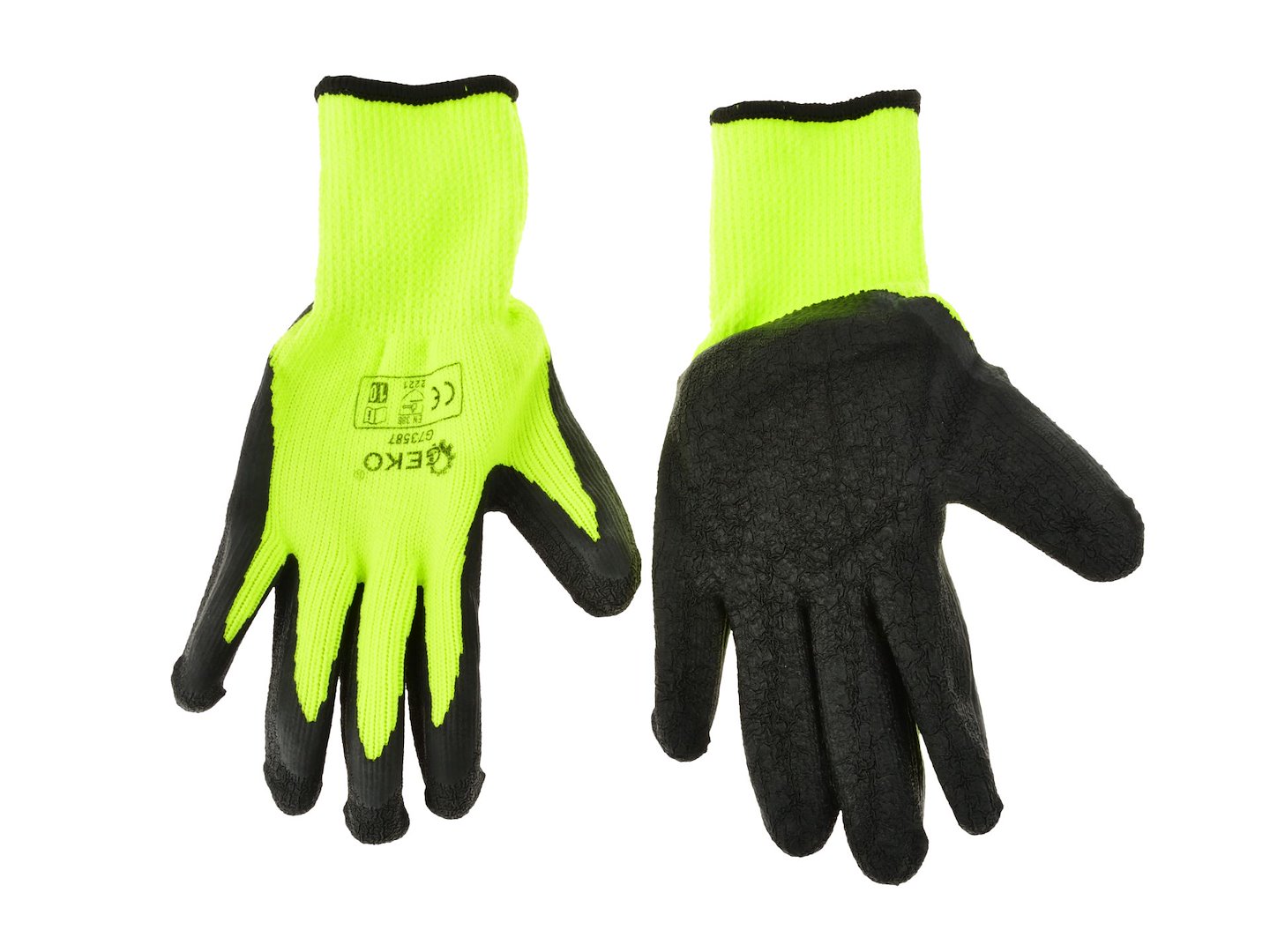 Zimní pracovní rukavice Geko GREEN r.8 – pohled na rukavice s latexovým potahem
