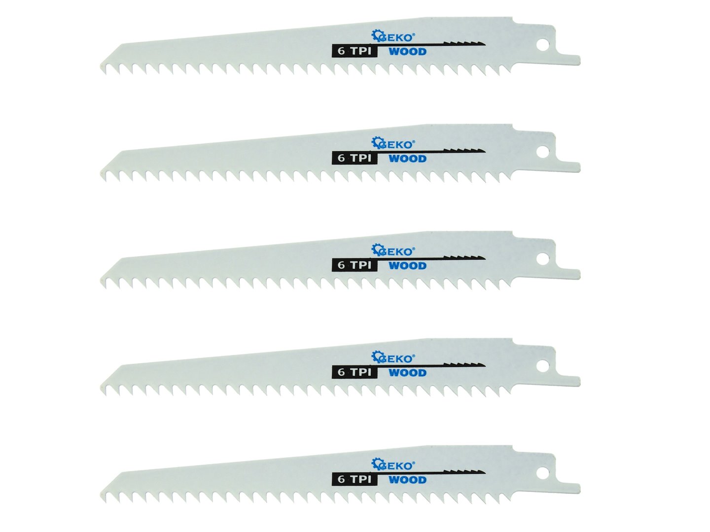 Pilové listy pro pilu sabre 150 mm 6TPI – detail zubu a délky listu