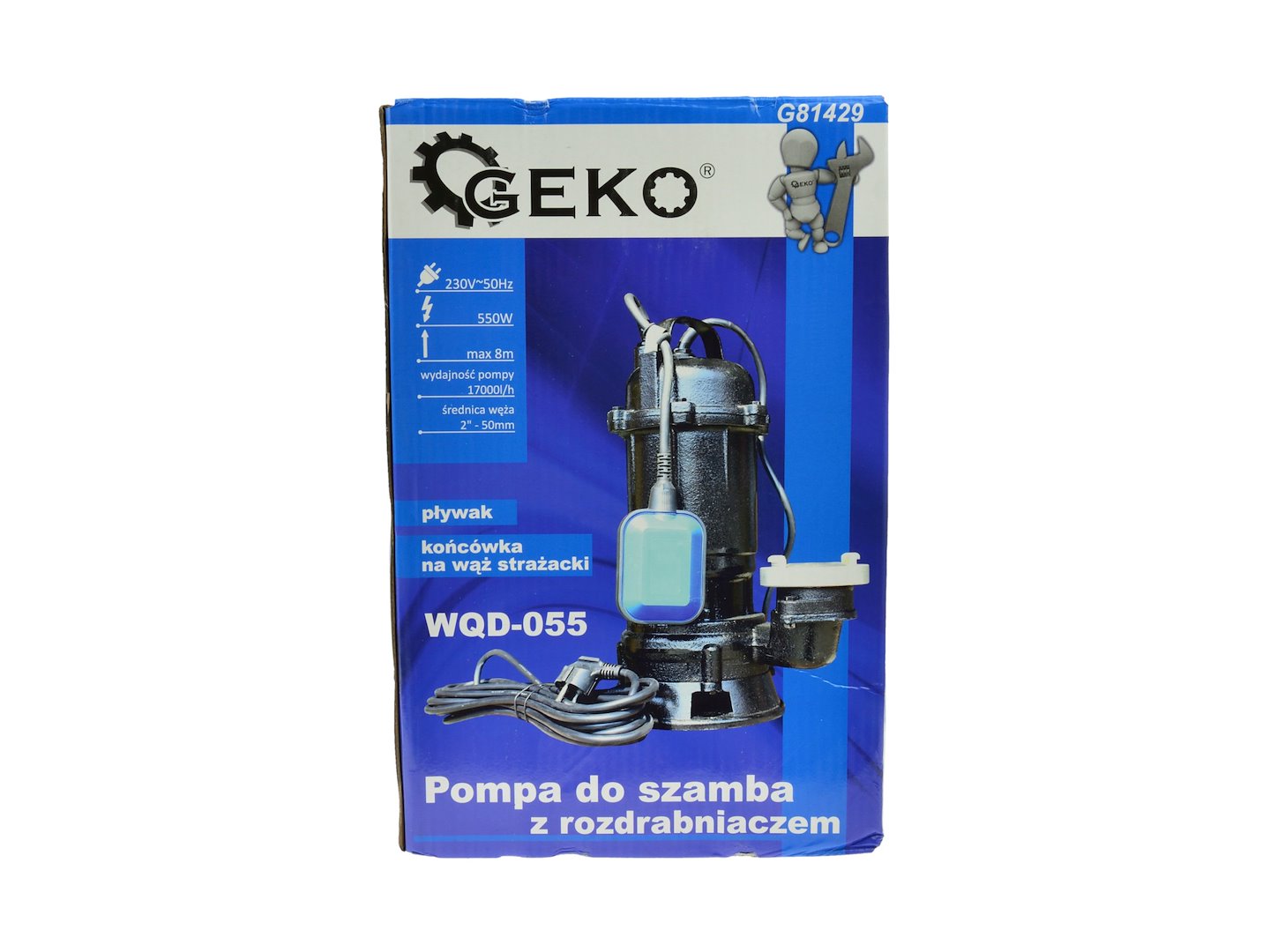 Kalové čerpadlo WQD-055 s drtičem + plovák – ponorné čerpadlo Geko pro septiky a žumpy 5