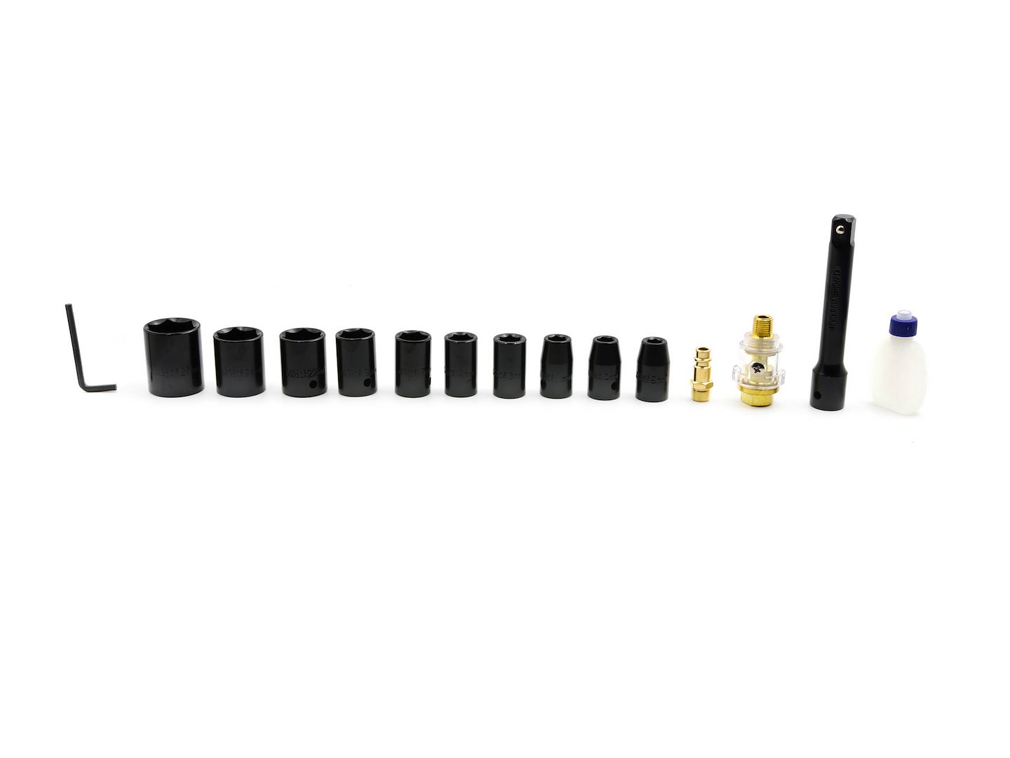 Pneumatický rázový klíč s nasadkami 1/2" – sada 5 kusů nasadek | Geko 7