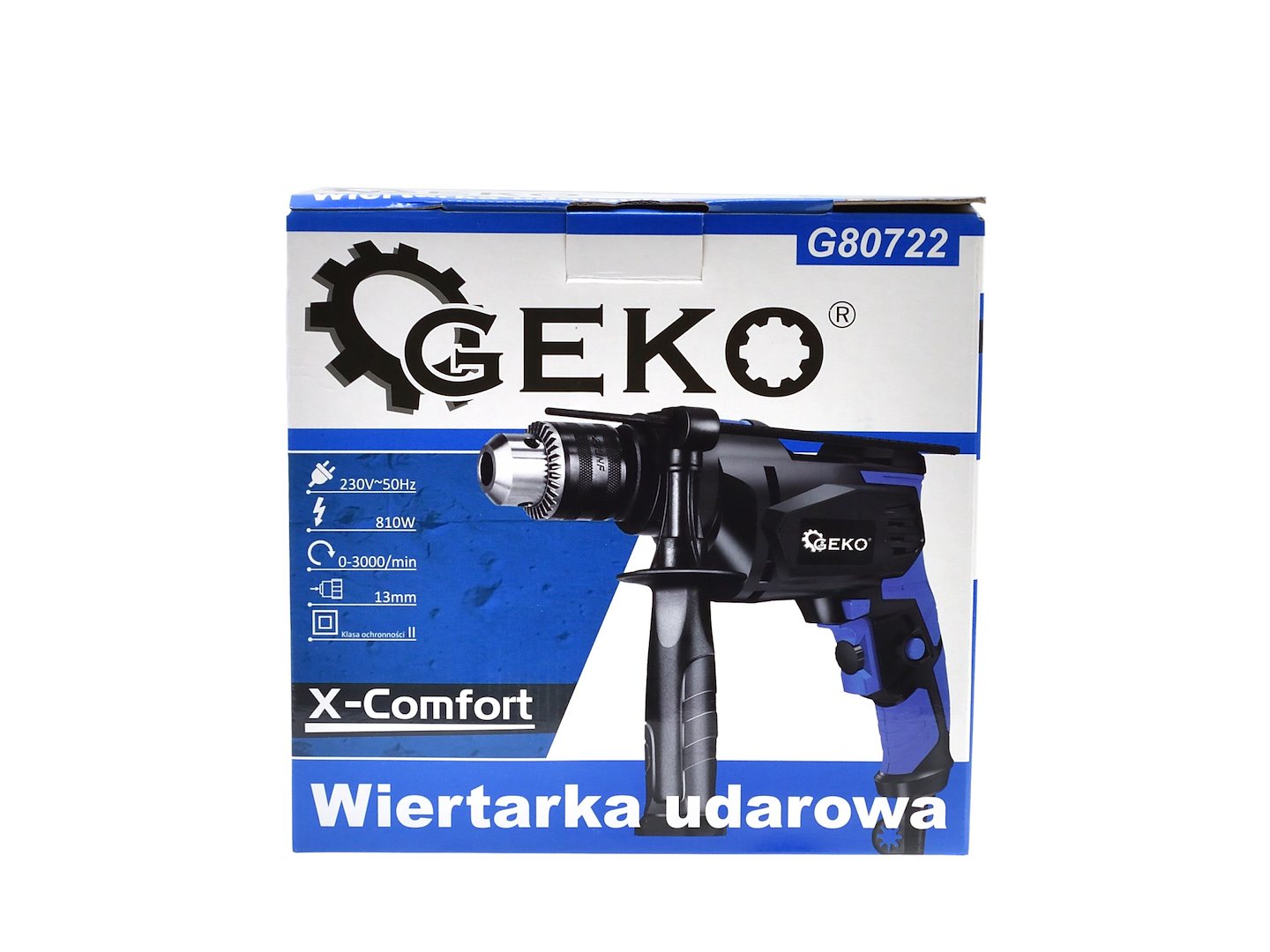 13mm příklepová vrtačka 810W Geko X-Comfort 7