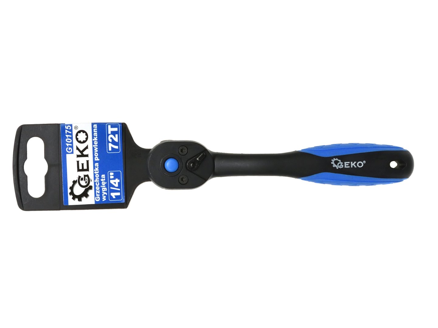 Povrchově upravená ráčna ohnutá 1/4" 72T – Geko G10175 6