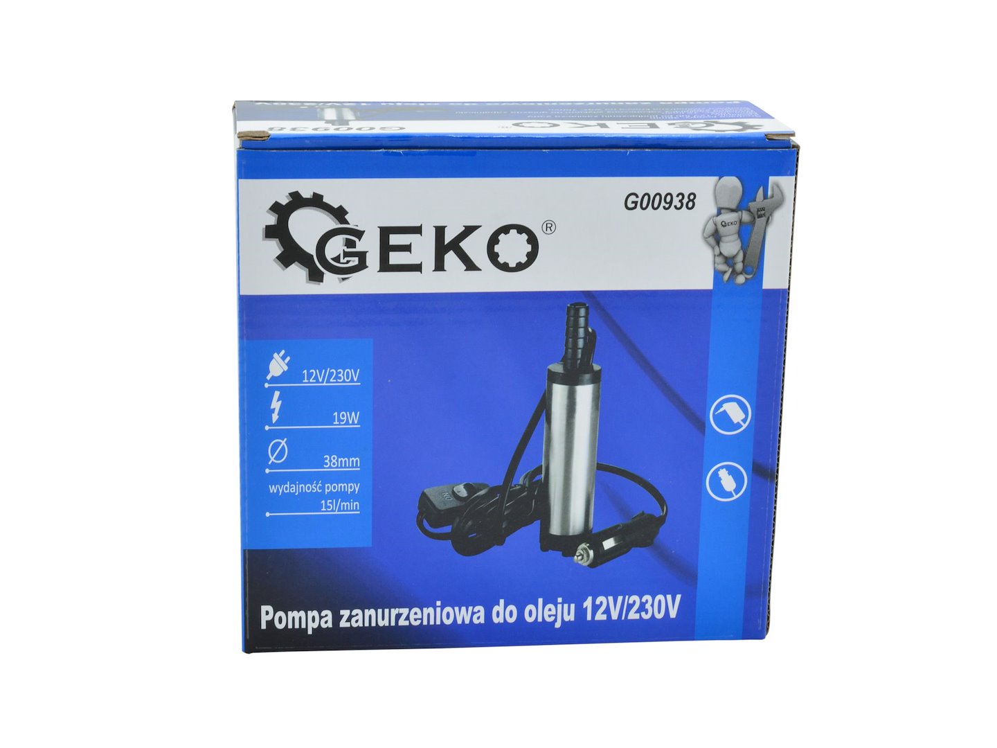Ponorné čerpadlo na olej 12 V/230 V 38 mm – samostatné zařízení Geko G00938 7