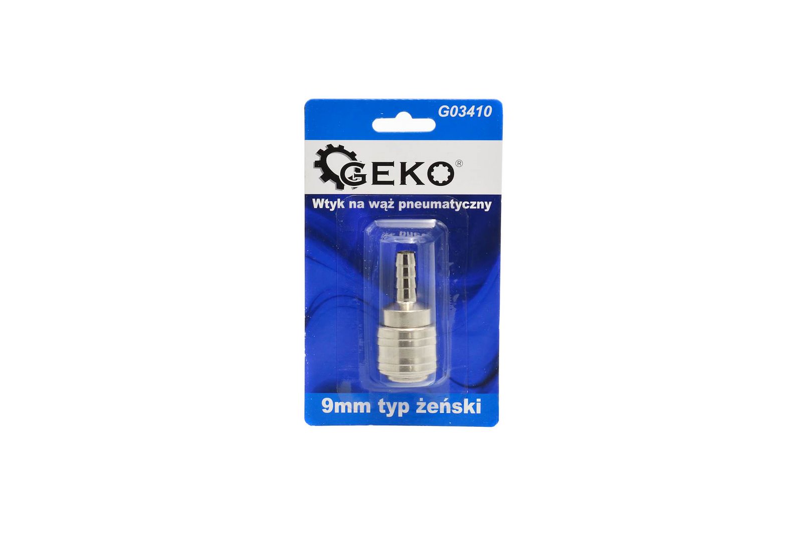 Zástrčka pro pneumatickou hadici 9 mm typ samice Geko – blistrové balení