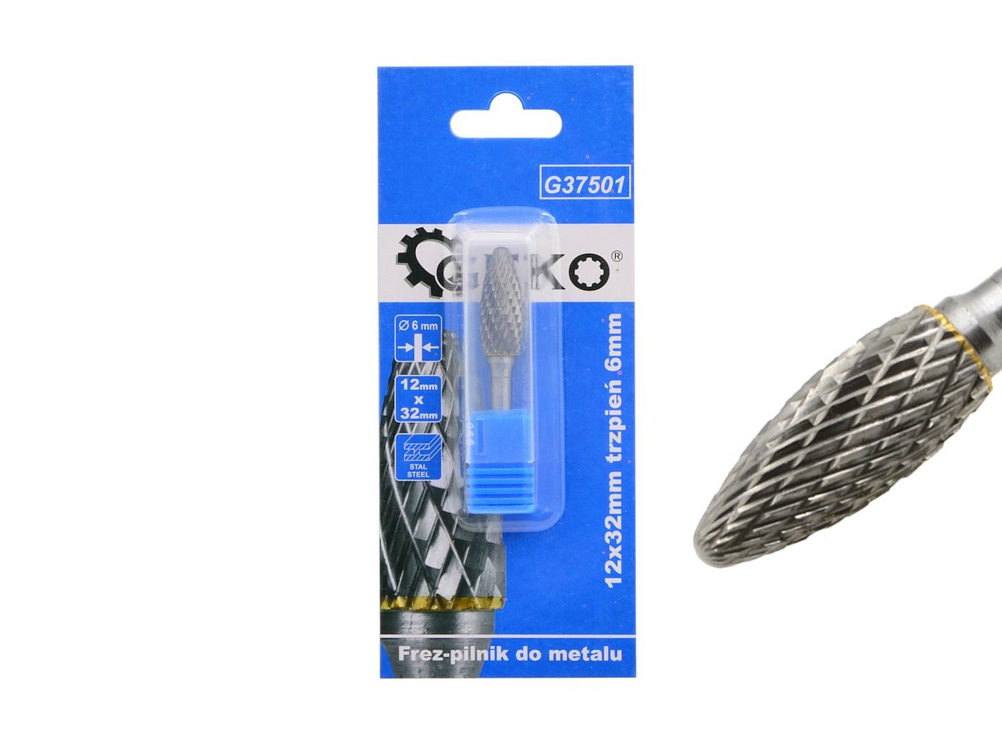 Frez-pilník do metalu z weglika wolframu 12x32mm trzpien 6mm (200) 1