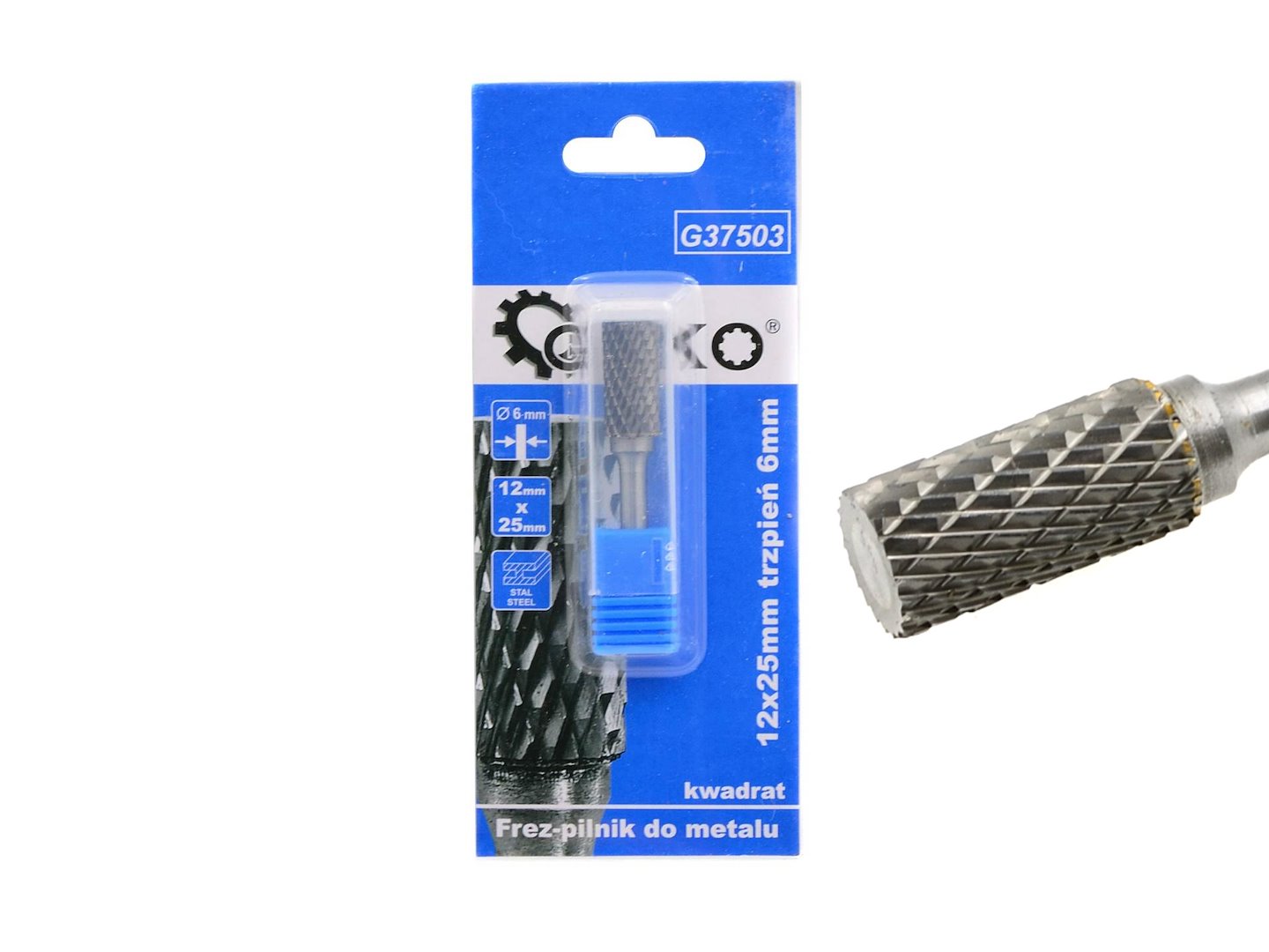 Frézka pilník na kov z karbidu wolframu 12x25mm trn 6mm (čtvercový) (200) 1