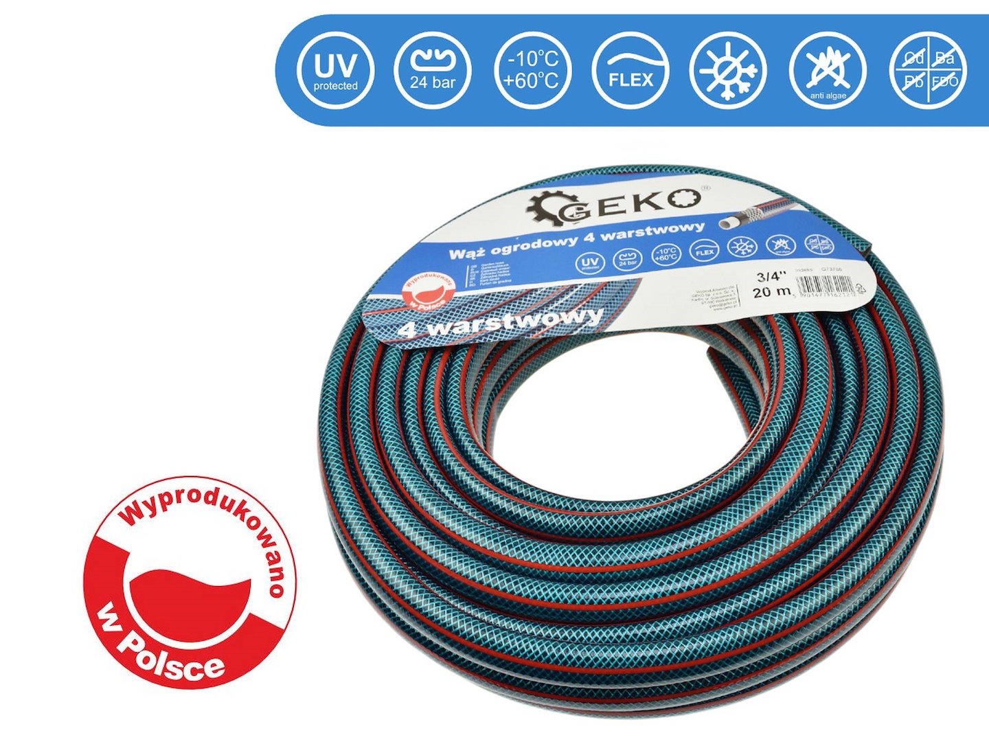 Zahradní hadice 4vrstvá 3/4" 20 m GEKO NEW (84) 3