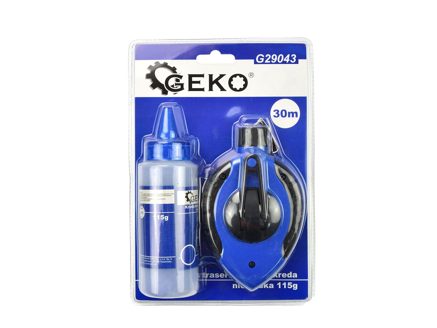 Trasovací šňůra 30 m + modrá křída 115 g – Geko 4
