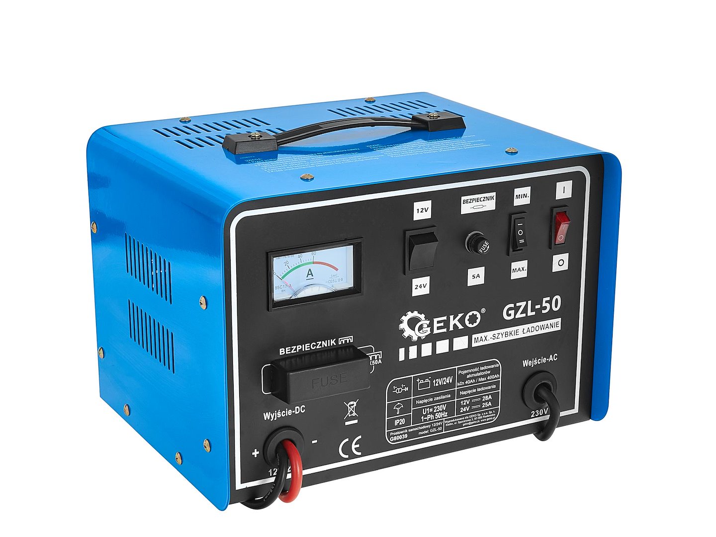 Automatický nabíječ Geko GZL-50 – nabíjení autobaterie