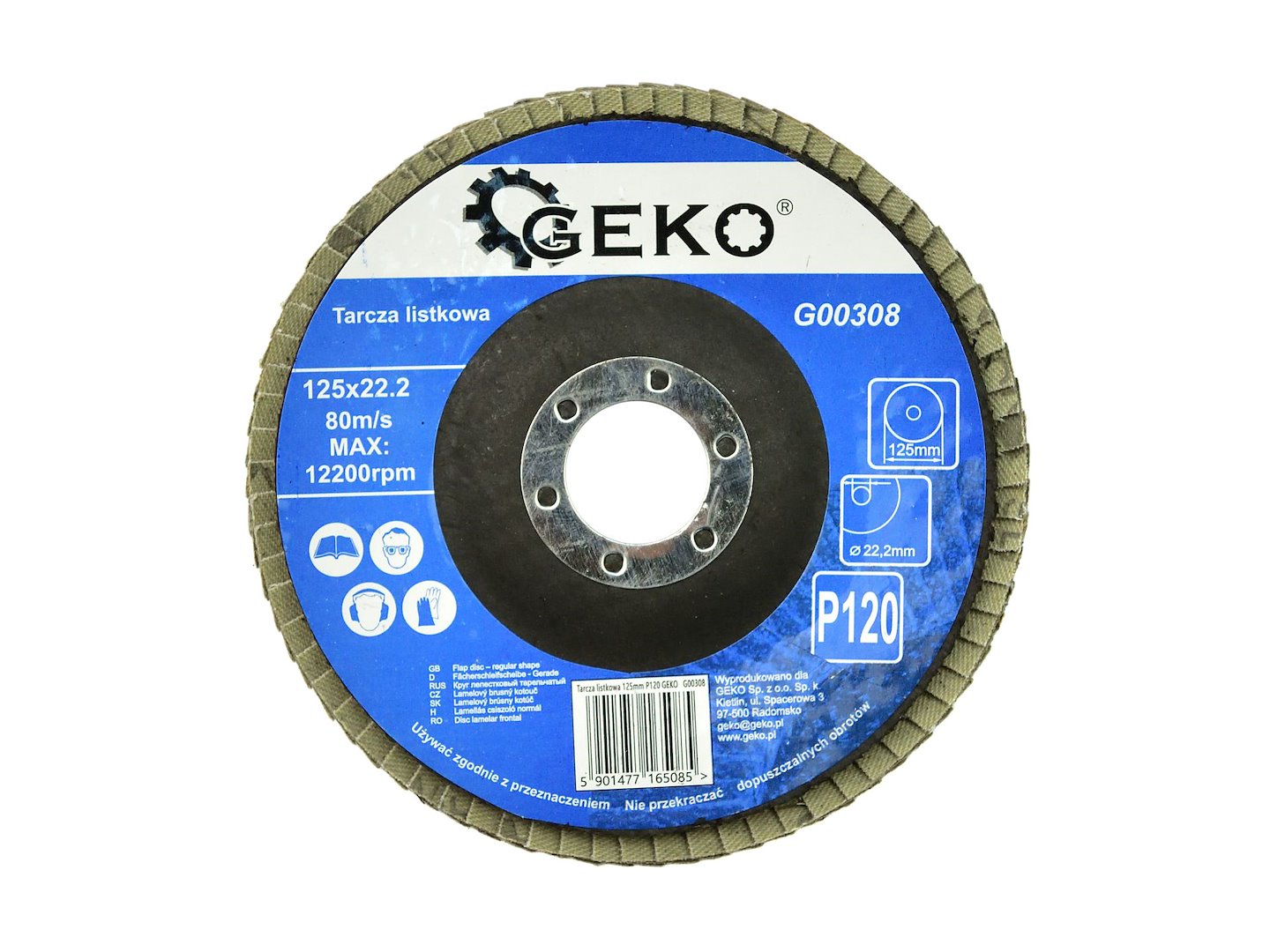 Listový kotouč 125 mm P120 Geko – pohled na kotouč