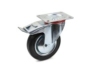 Otočné kolo s brzdou 160 mm Geko – detail otočné hlavice a brzdy