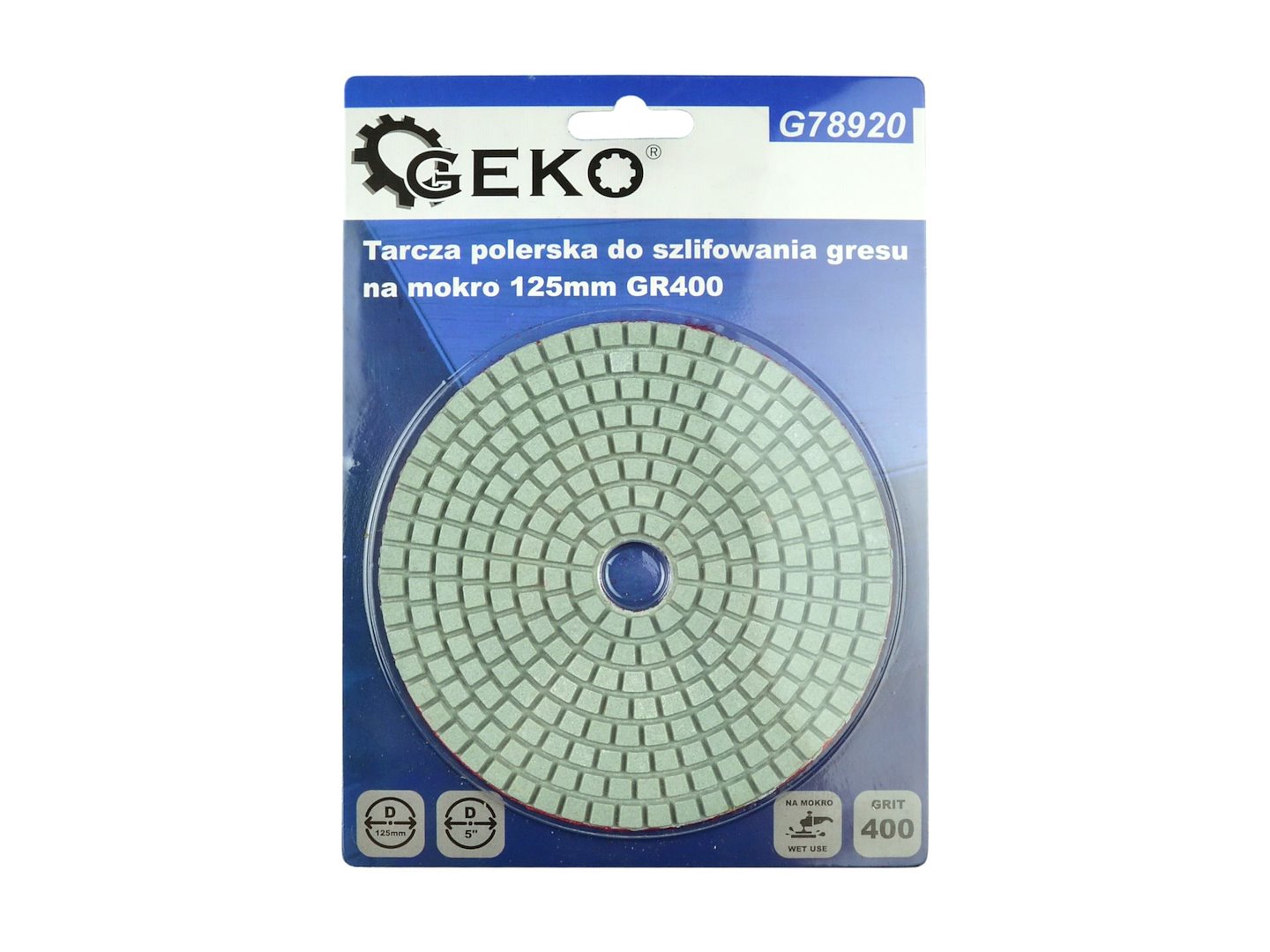 Lešticí kotouč pro mokré broušení dlaždic 125 mm GR400 – Geko 5