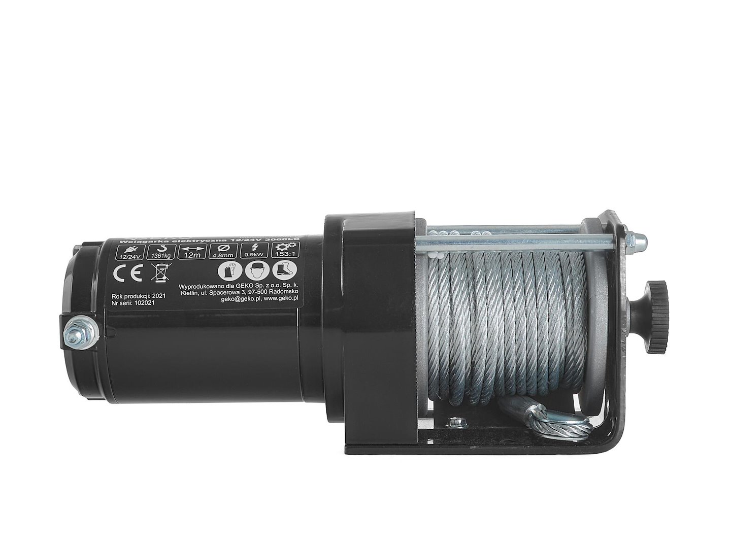 Elektrický naviják Geko 12 V 3000 LB – dálkové ovládání