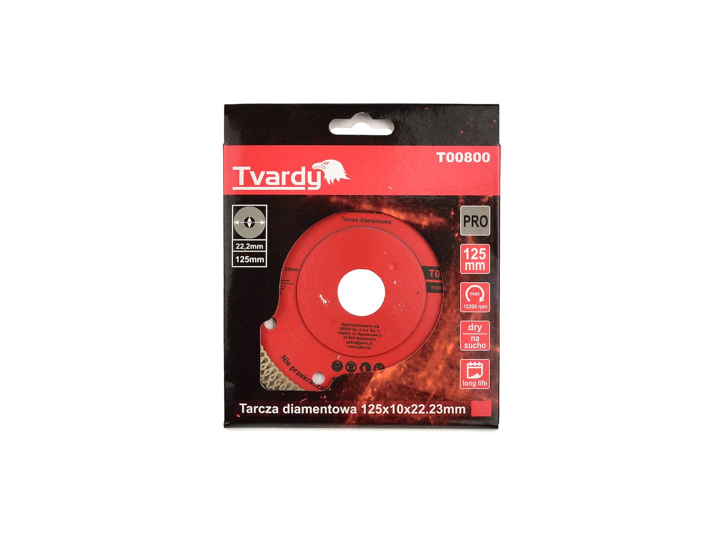 Diamantový kotouč Geko PROFI 125x10x22,23 mm – detail upínacího otvoru